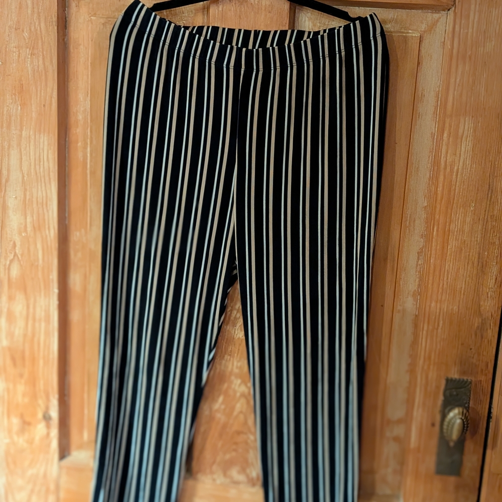 Elegant Striped Black and White Pants